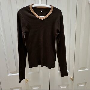 Vintage D&G Brown Ribbed Dolce & Gabbana T-Shirt M
